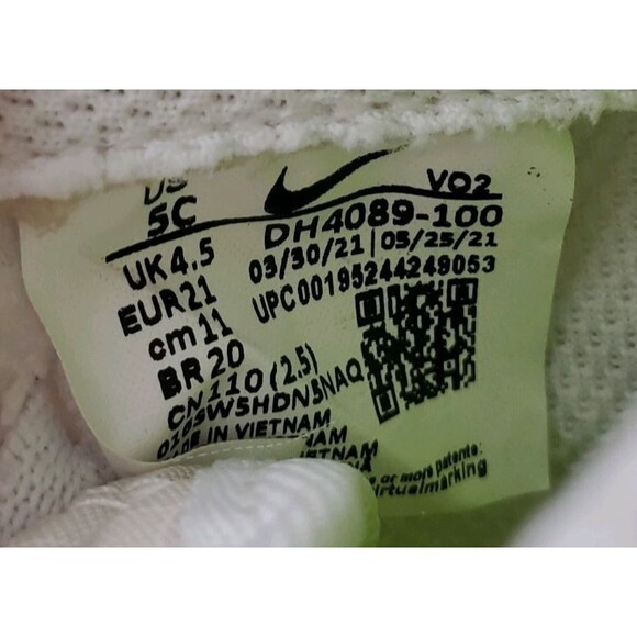 Nike Air Force 1 Crater TD 'White Copa' (DH4089-100) Infant Toddler Size 5C - Picture 7 of 7